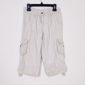 Wear Ever Girl Kid's Cargo Pants in Cream 100% Cotton Size 8